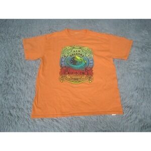 New Orleans Shirt Boys Large Orange Graphic Print Short Sleeve Tee Crew Neck